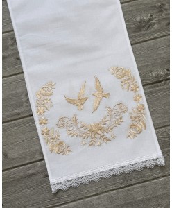 RU 173-1-3152  Рушник біла бавов 30х150 нов мальва