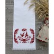 RU 173-1-red Рушник біла бавов 30х150 червон мальва