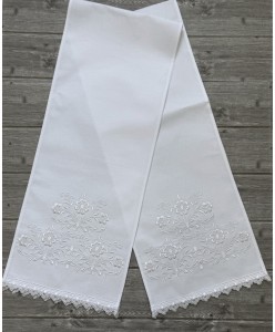 PL-RU 197-p Пара рушників бавовна квіти-завиток білі