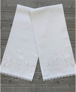 PL-RU 196-p-domik-233  Пара рушників домоткане квіти вінок білі