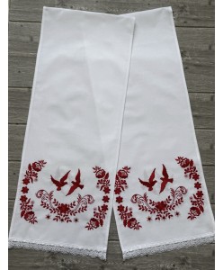 PL-RU 173-red-para Пара рушників бавов мальва червона