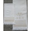 PL 194-1-3151-domik  Набір рушників та платочки домотк крем