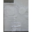 PL 155-linen-tepl  Набір рушників та платочків біл льон  квіти