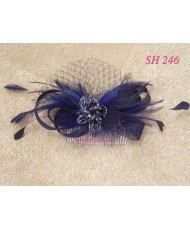 Украшение темно-синего цвета с вуалькой SH 246
