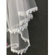 F 051 Фата белая с кружевом макраме