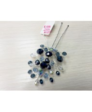 K 038 Шпилька с синими кристаллами  