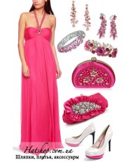 V 157  Платье ампир из шифона кораллово-розовое 